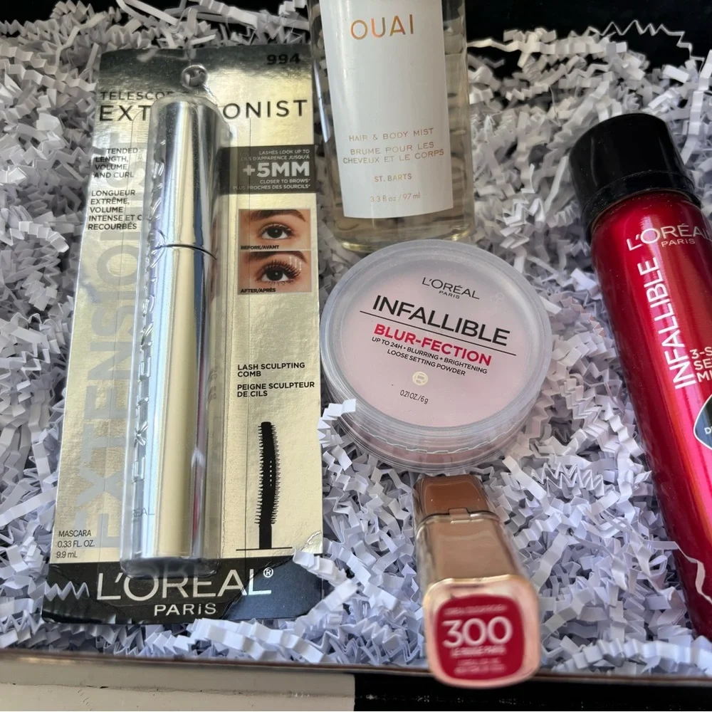 L'Oréal Infallible Blur-Fection Setting Powder Pink Extensionist mascara Mist